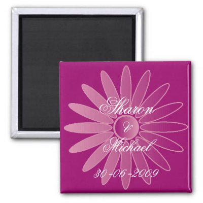 Personalize Purple Wedding Favor Refrigerator Magnet by Kardz4U