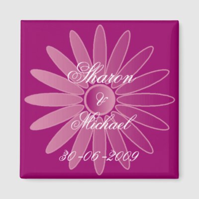 Personalize Purple Wedding Favor Refrigerator Magnet by Kardz4U