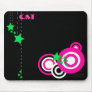 Personalize-Retro Pink and Green Mousepad