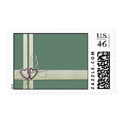 Personalize sage green heart postage