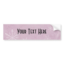 PERSONALIZE Snowflake Paper 3 - Pink Bumper Stickers