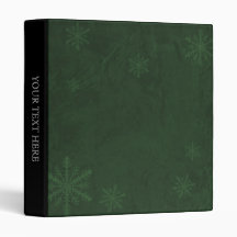 PERSONALIZE Snowflakes 4 - Original Dark Green Binder