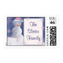 Personalize Snowman Christmas stamps
