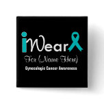 Personalize Teal Ribbon Gynecologic Cancer buttons