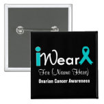 Personalize Teal Ribbon Ovarian Cancer buttons