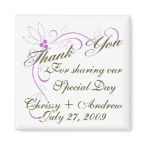 Personalize Thank You Wedding Favor Magnet by dizzypixels Personalize Thank You Wedding Favor Magnet