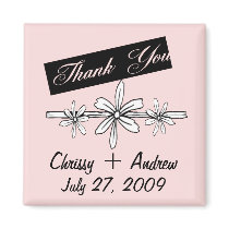 Personalize Thank You Wedding Favor Magnet by dizzypixels Personalize Thank You Wedding Favor Magnet