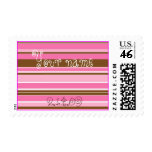 Personalize These Pink and Chocolate Stripes Stamp