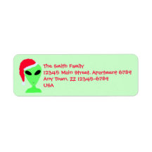 Personalize These Silly Santa Alien Address Labels