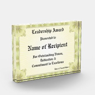 Personalize THIS Award Certificate