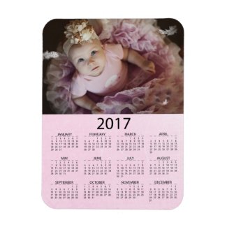 Personalize this Pink 2017 Mini Calendar