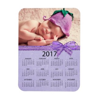 Personalize this Purple 2017 Mini Calendar