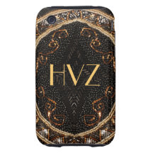 Personalize this Vintage Beaded Purse design Tough iPhone 3 Cover