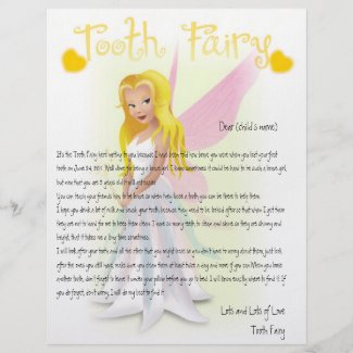 Personalize Tooth Fairy Magic letterhead