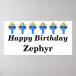 Personalize w/any name Blue Fairy Birthday Banner posters
