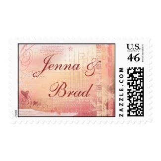 Personalize wedding heart postage stamp