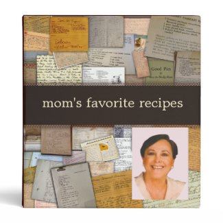 Personalize with mom's photo recipe binder