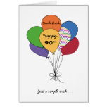 Personalize With Name~Happy 90th Birthday Wish Card