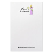 Personalize with your web site url Wine Princess stationery
