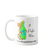 Personalize with your web site url Winey Cat mugs