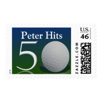 Personalize your own 50th golf ball theme postage stamps