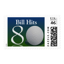 Personalize your own 80 golf ball theme postage stamp