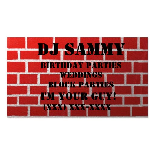 Personalize Your red brick wall Business Card