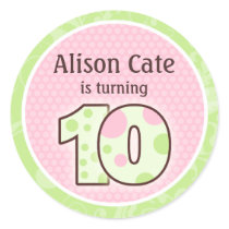 Personalized 10th Birthday Seal stickers