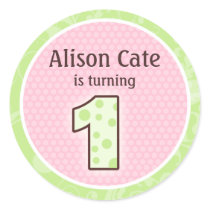 Personalized 1st Birthday Seal Round Stickers