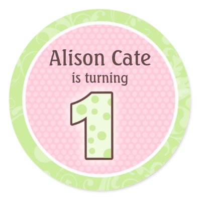 Personalized 1st Birthday Seal Round Stickers