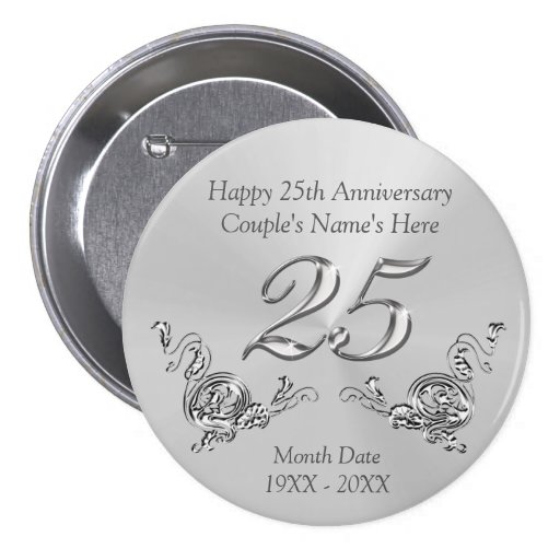 Personalized 25th Anniversary Pins Party Favors Zazzle