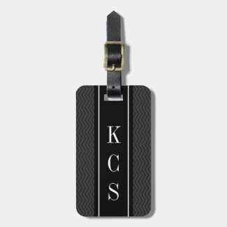 Personalized 3 letter monogram luxury luggage tag