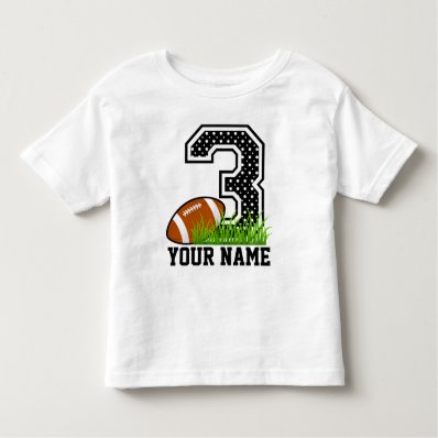 Personalized 3th Birthday Football Toddler T-shirt