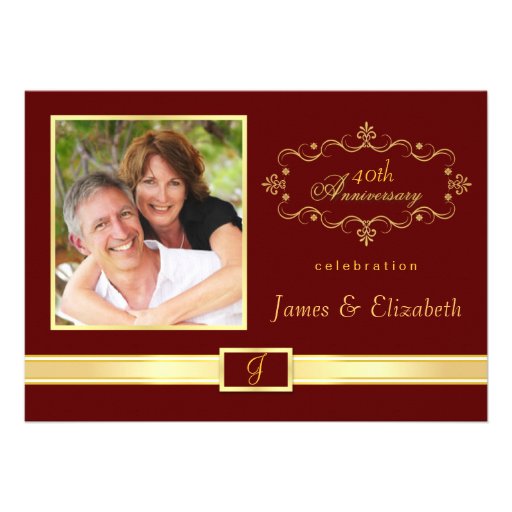 Personalized 40th Anniversary Party Invitations (front side)