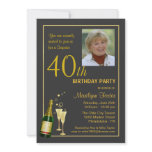 Personalized 40th Birthday Party Photo Invitations
