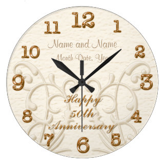 Personalized 50th Anniversary Gifts for Parents Wallclock