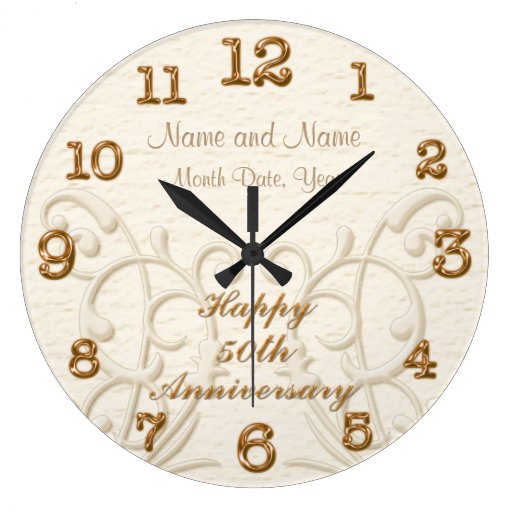 Personalized 50th Anniversary Gifts for Parents Wall Clocks
