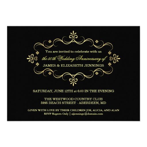 Personalized 50th Anniversary Party Invitations