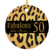 Personalized 50th Birthday Animal Print Ornament ornament
