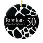 Personalized 50th Birthday Animal Print Ornament ornaments