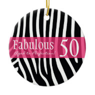 Personalized 50th Birthday Animal Print Ornament ornament