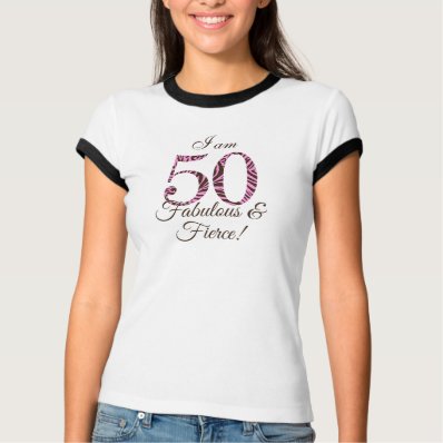 Personalized 50th Birthday Fabulous & Fierce Tee Shirts