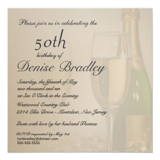 Personalized 50th Birthday Party Invitations