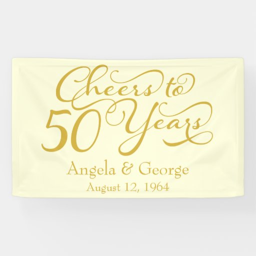 personalized-50th-gold-ivory-wedding-anniversary-banner-zazzle