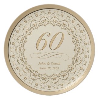 Personalized 60th Anniversary Plate