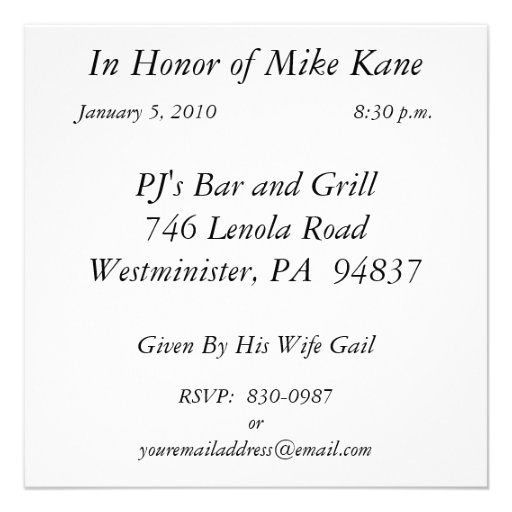 Personalized 70th Birthday Party Invitations
