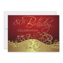 Personalized 80th Birthday Party Invitations