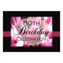 Personalized 80th Birthday Party Invitations