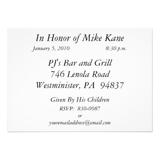 Personalized 80th Birthday Party Invitations