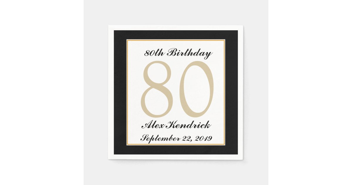 Personalized 80th Birthday Party Napkins Zazzle